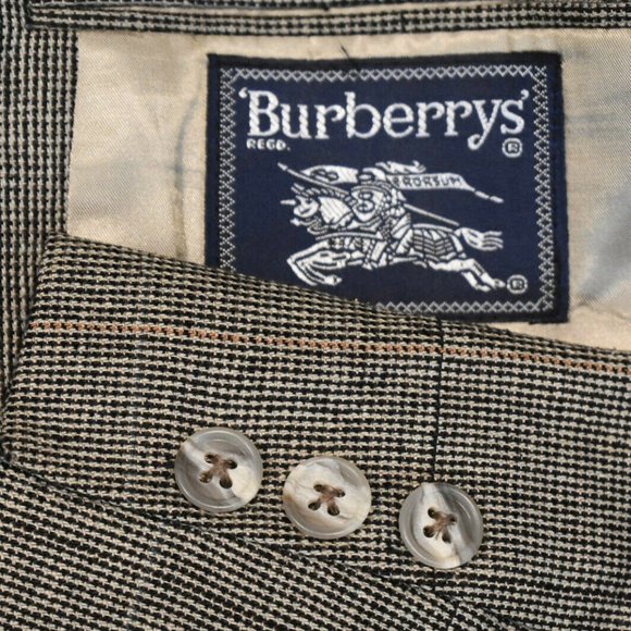 42R Burberry 100% SILK Plaid Hopsack Tan COAT